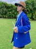 Blue Double Breasted Loose Blazer Jacket 2023 Autumn Women Elegant Chic Korean Style Casual Girl Suit Coat Outerwear 2228