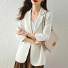 Blue-Green Women Blazer Suit Thin Chiffon 2023 Spring and Summer Korean Simple Loose Casual White Black Small Suit