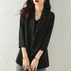 Blue-Green Women Blazer Suit Thin Chiffon 2023 Spring and Summer Korean Simple Loose Casual White Black Small Suit