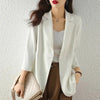 Blue-Green Women Blazer Suit Thin Chiffon 2023 Spring and Summer Korean Simple Loose Casual White Black Small Suit