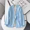 Blue Long Sleeve Woman Blazer 2023 Elegant Pronounced Shoulders Office Lady Blazers Coat Female Chic Flap Pockets Outerwear