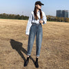 Blue Pantalones Jeans De Mujer Cintura Alta High Waist Jeans Woman Casual Jeans Harem Pants Ladies Vintage Black Jean Femme