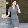 Blue Suits Women Summer Thin High End Professional Temperament Short Sleeve Slim Blazer And Skirt Office Ladies Work Wear