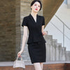 Blue Suits Women Summer Thin High End Professional Temperament Short Sleeve Slim Blazer And Skirt Office Ladies Work Wear
