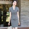 Blue Suits Women Summer Thin High End Professional Temperament Short Sleeve Slim Blazer And Skirt Office Ladies Work Wear