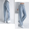 Blue Vintage Women Jeans High Waist Straight Cotton Loose Wide Leg Denim Pants 90s Aesthetic Urban  Baggy Streetwear
