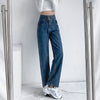 Blue Vintage Women Jeans High Waist Straight Cotton Loose Wide Leg Denim Pants 90s Aesthetic Urban  Baggy Streetwear