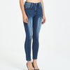 Blue Washed Plus Size Skinny Jeans For Women  Mid Rise Pull On Ankle Jeans Woman Elastic Push Up Jeans Legging Denim Pencil Pant