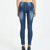 Blue Washed Plus Size Skinny Jeans For Women  Mid Rise Pull On Ankle Jeans Woman Elastic Push Up Jeans Legging Denim Pencil Pant