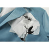 Blue Womens Blazer Long Sleeve Rose Embroidery High Class Chic Design Korean Casual Baggy Office Ladies TOPs Jacket Coat