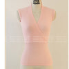 Blusas Escotadas Cross Summer Ladies T Shirt Women Sleeveless Tank Top Sexy Cross Low-cut V-neck Rib Knitting T-shirt Vest