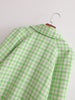 Bmissingyou Green Plaid Lapel Double-breasted Suit Blazer Women's Autumn Oversized Jacket with Pockets Casual Lady Outwear