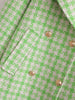 Bmissingyou Green Plaid Lapel Double-breasted Suit Blazer Women's Autumn Oversized Jacket with Pockets Casual Lady Outwear