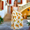 Bohemian Floral Print Beach Long Dresses Women Sleeveless Sling Lace Backless 2023 Summer Maxi Vestidos Woman Dress Undefined