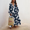 Bohemian Maxi Dresses For Women Summer Floral Print Beach Dress Ethnic Style Long Sleeve V Neck Tassel Plus Size Long Dress 2022