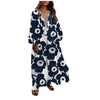 Bohemian Maxi Dresses For Women Summer Floral Print Beach Dress Ethnic Style Long Sleeve V Neck Tassel Plus Size Long Dress 2022