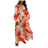 Bohemian Maxi Dresses For Women Summer Floral Print Beach Dress Ethnic Style Long Sleeve V Neck Tassel Plus Size Long Dress 2022