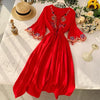 Women's Bohemian Style Desert Outing Floral Embroidery Tassel Indie Folk Long
