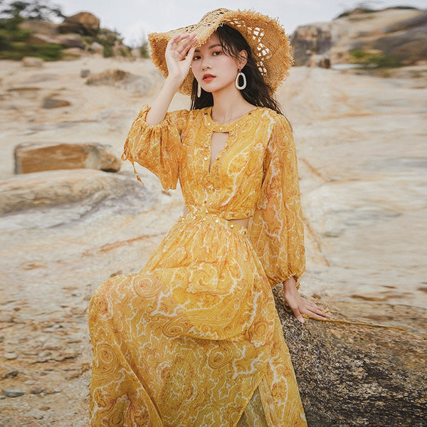 Bohemian dress women Sanya Travel clothes beach skirt seaside photo skirt holiday fairy skirt super Fairy