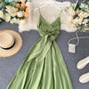Boho Slim V Neck Summer bandage backless Maxi Long Dress Women Casual spaghetti strap Party Beach Holiday elegant tunic dress