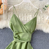 Boho Slim V Neck Summer bandage backless Maxi Long Dress Women Casual spaghetti strap Party Beach Holiday elegant tunic dress