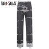 Bold Shade Grunge Streetwear Indie Jeans Tie Dye Skater Denim Pants Boyfriend Jeans 90s Teen Girls Style Y2K Bottom Fall