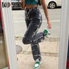 Bold Shade Grunge Streetwear Indie Jeans Tie Dye Skater Denim Pants Boyfriend Jeans 90s Teen Girls Style Y2K Bottom Fall