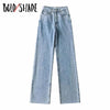 Bold Shade Streetwear Vintage Women 90s Denim Pants High Waist Long Straight Baggy Jeans Skater Girl Style Fall Winter Trousers