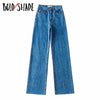 Bold Shade Streetwear Vintage Women 90s Denim Pants High Waist Long Straight Baggy Jeans Skater Girl Style Fall Winter Trousers