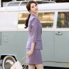 Boliyae Suits with Skirt 2 Piece Set Women Office Blazers Spring and Autumn Female Stripe Jacket Tops Work Clothes Trf