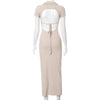 Bomblook Casual  Bodycon Dresses For Women's 2022 Summer Clothing Solid Backless Slim POLO Dress Female Sexy Streetwears