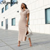 Bomblook Casual  Bodycon Dresses For Women's 2022 Summer Clothing Solid Backless Slim POLO Dress Female Sexy Streetwears