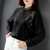 Boollili Women's Blouse Spring Autumn Blouses 2023 Womens Tops and Blouse Vintage Chiffon Lace Blouse White Shirt Camisas Mujer