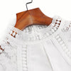 Boollili Women's Blouse Spring Autumn Blouses 2023 Womens Tops and Blouse Vintage Chiffon Lace Blouse White Shirt Camisas Mujer
