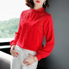 Boollili Women's Blouse Spring Autumn Blouses 2023 Womens Tops and Blouse Vintage Chiffon Lace Blouse White Shirt Camisas Mujer
