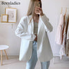 Boraladies Women Chic Oversized Green Blazer Spring Single Buttons Female Loose Suit Jacket Full Sleeve Y2K Outwear Blazer 2022