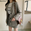 BornSra Chic Two-pieces Set Women Skirt Suit Loose Jacket & Pencil Skirt Casual Female Blazer Sets Women Blazer suit 2022 Summer