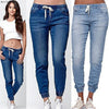 BornToGirl Woman Casual Jeans 2022 Spring Summer Women's Elastic High Waist Black Blue Jeans Denim Pants