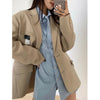 Bornladies 2023 Office Ladies Loose Blazer Suit Single Breasted Female Oversized Suit Jacket Women Korean Full Sleeve Outwear