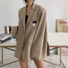 Bornladies 2023 Office Ladies Loose Blazer Suit Single Breasted Female Oversized Suit Jacket Women Korean Full Sleeve Outwear