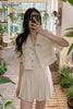 Bornsr 2022 Summer Cotton and Linen Workwear Short Jacket + Pleated Skirt and Culottes Set  Elegant Two Piece Women Dresses