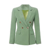 Boutique Gentle Style  Skirt Set Slim Suit Jacket Short Pleated Skirt Army Green Light  Office Lady