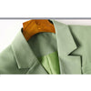 Boutique Gentle Style  Skirt Set Slim Suit Jacket Short Pleated Skirt Army Green Light  Office Lady