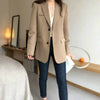 Boyfriend Blazers Jacket for Women Cool Fashionable Casual Coat Slim Fit Temperament Female Business Suit Work Office Open Front