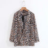 Boyfriend Notched Collar Leopard Print Blazer Casual 2022 Woman Pockets One Button Casual Suit Loose Jacket Coat Outerwear