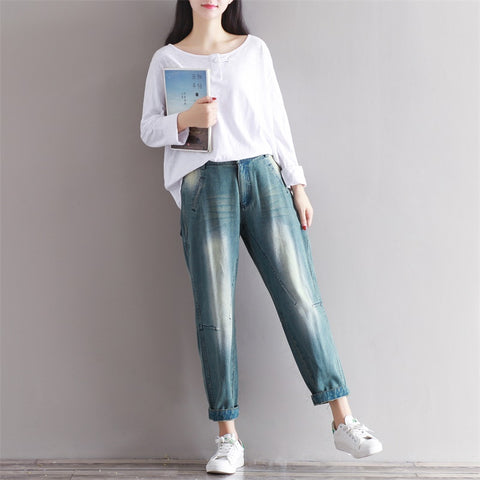 Brand Harem Pants Jeans Women Denim Pants Casual Trousers Plus Size Soft Cotton Vintage Boyfriend Jeans Female Vaqueros Mujer