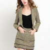 Brand Italy Women Tweed Blazer OL Two Piece Set Twill Plaid Lady Mini Skirt Suit Slim Fit Business Outfit Formal Office Uniform