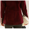 Brand Spring Autumn Women Wine Black Slim Velvet Blazer Jacket Double Breasted Simple Lady Blazers OL Clothing