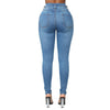Brand Womens Juniors Ripped High Waist Long Pants Jeans Butt Lift 3 Button Slim Fit Skinny Denim Pants with Ripped Holes