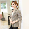 British Style Slim Women Plaid Blazers Preppy Style Vintage Casual 2023 Loose Single Breasted Jacket Women All-match Blazers
